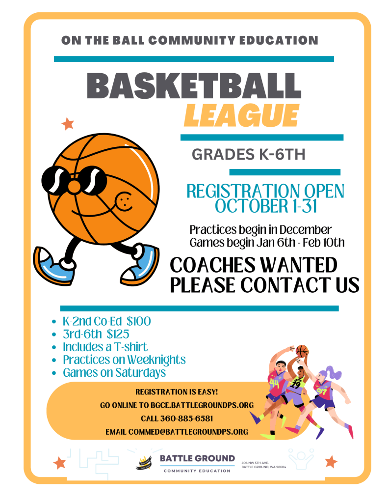 Community Education On the Ball Basketball League K-6th Grade